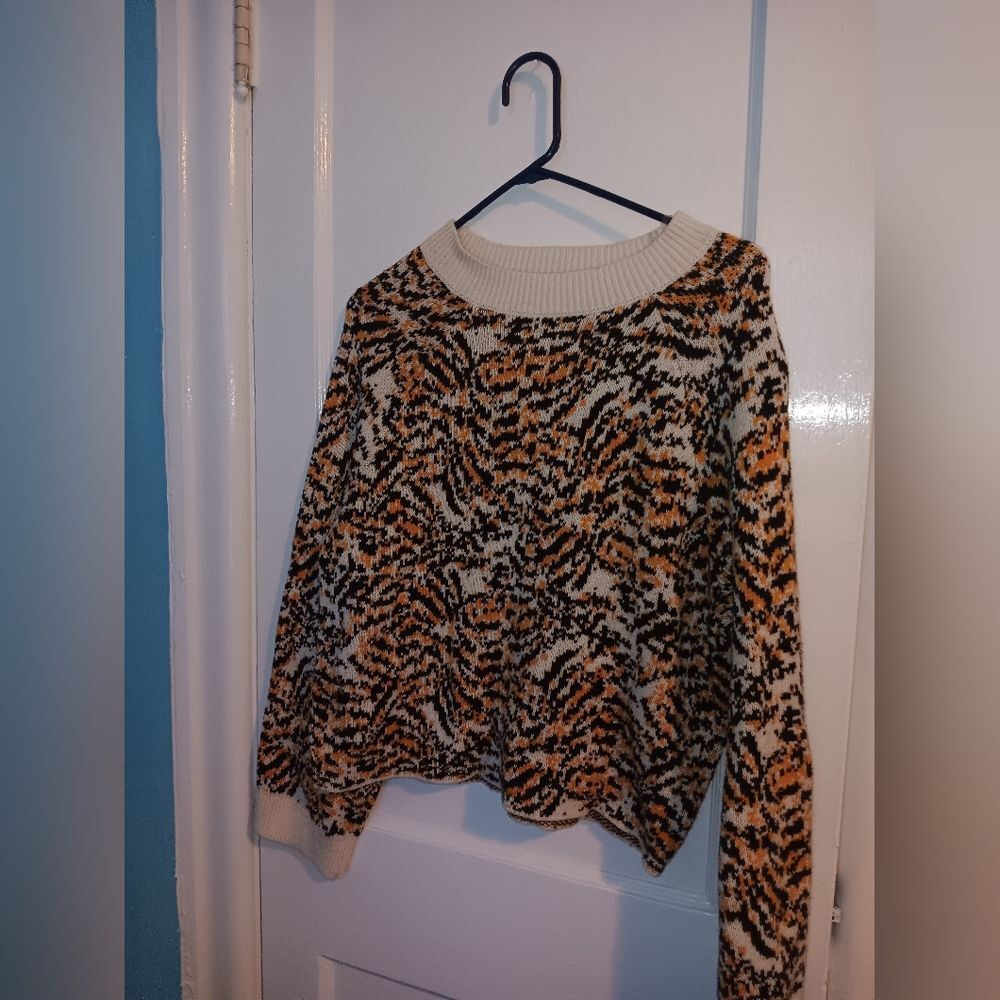Rachel Comey x Target Women's Medium Tiger Print Knit Crewneck Sweater